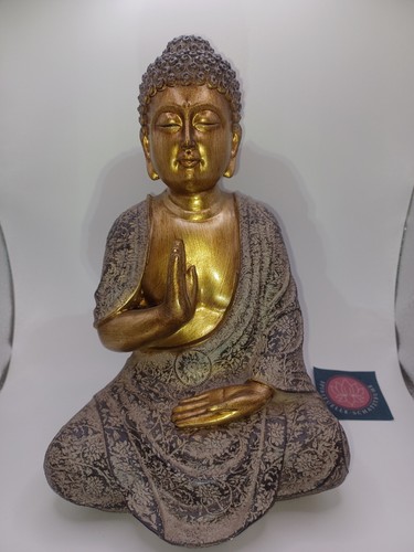 Buddha aus poly braun gold - aus,