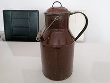 Vintage Emaille Milchkanne mit