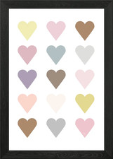 Pastell Liebe Herzen gerahmtes