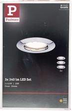 3er Set Einbauleuchte LED 3x4,5W 230V Paulmann Chrom/Metall Warmweiß NEU R865