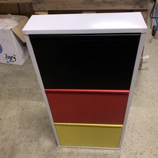 Schuhschrank  Metall 3 Klappen Schuhkipper Schuhregal schmal Deutschland Flagge
