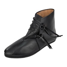 Mittelalter Schuhe Typ London genagelte Doppelsohle Schwarz; Wikinger Schuhe