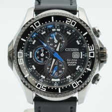 CITIZEN ECO-DRIVE QUARZ HERREN UHR 44MM VINTAGE BLAU CHRONO MIT STAHL BAND