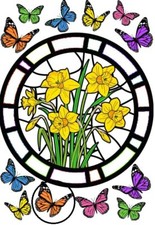 Stained Glass Daffodil Flower