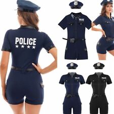 DE iEFiEL Damen Polizei Kostüm Polizistin Uniform Outfits Halloween Cosplay Set