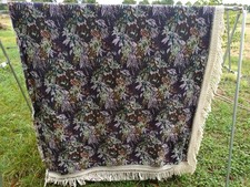 Jacquard Tagesdecke Plaid Überwurf Blumenmuster mit Fransen 130 x 300 cm