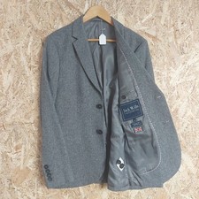 36R Jack Wills Blazer Jacke Herren Grau Wolle Hellgrau Small 