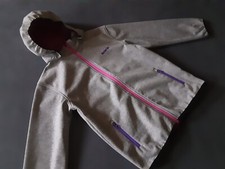 Nanok Mädchen Softshelljacke 140 wie NEU Outdoor Strickfleecejacke grau pink