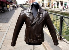 Herren Lederjacke braun biker