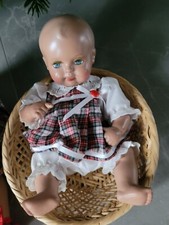 Schildkröt  Babypuppe Nr 31 blond, Tortulon blaue Glasaugen,Babydoll, Zertifikat