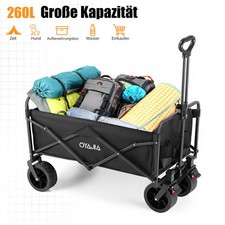 Bollerwagen Faltbar 260L / 150KG Offroad Transportwagen Handwagen-Strandwagen