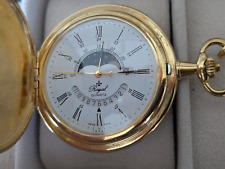 ROYAL goldene Taschenuhr mit Mondphase, Swiss Made, TOP Zustand