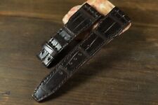 UHRENARMBAND 22 21 20 MM BRAUN MATT FÜR IWC PILOT ECHT ALLIGATOR BELLY MA STRAP