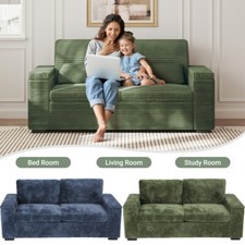 Modern Cordsofa Bequem 2er Couch mit Armlehnen Stauraum und 2 Kissen 180x74x33cm