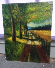 interessantes Ölbild Waldlandschaft