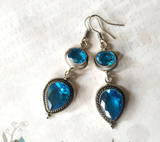 Ohrringe - 925 Sterling Silber - Cabochon Topas, Boho-Ohrhänger, Hängeorringe