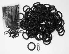 100 Vorhang Ringe Schmiedeoptik Kunststoff schwarz für 12 - 20 mm Gardinenstange
