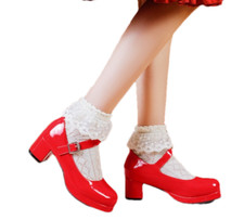 Damenschuhe Lackleder Plateau