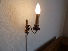 Wandleuchten 2 Stück Messing antik Kerzenform Shabby mit Zugschalter