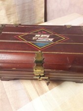  holz Spieluhr Schmuckkasten mit schiff bild  als pirat true selten