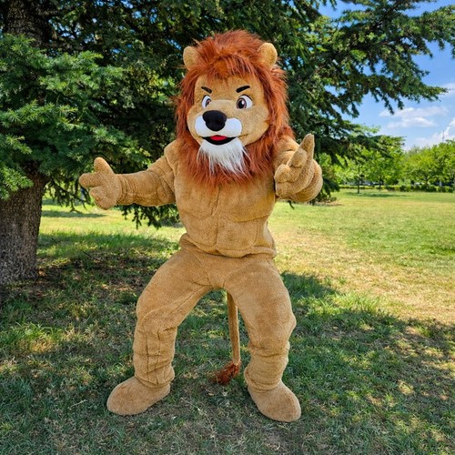 Lion muscle mascot costume - lion,