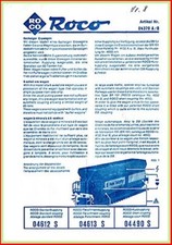 Roco H0 - Montageanleitung (3.8) - für Erzwagen 04370 A und 04370 B - Original