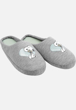 The Peanuts Snoopy Hausschuhe für Damen Puschen Pantoffeln Slipper Grau