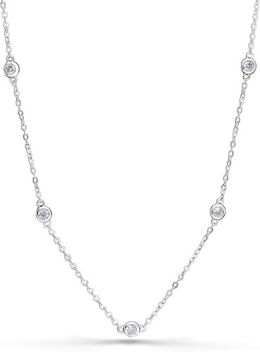 Zirkonia glanz halskette damen - zirkonia,