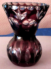 Nachtmann BAMBERG Bleikristall Vase Kugelvase dunkel-lilafarbener Überfang 10,5