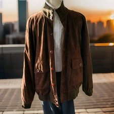 Echtleder Bomber Piloten Blouson Jacke Lederjacke Leather Velour Braun 48/50/25