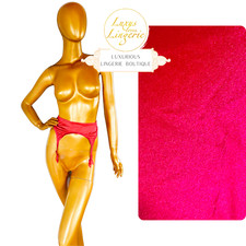 SATIN DE LUXE STOCKING BELT by Wolford S pink Hoch Glänzend Samt Strapsgürtel