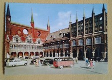 Alte AK-Lübeck-VW Käfer-VW Bulli-Auto-ungelaufen-50er/60er Jahre