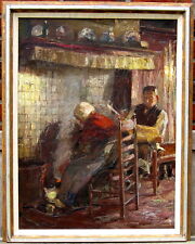 Piet Leysing Ölgemälde Ehepaar am Kamin