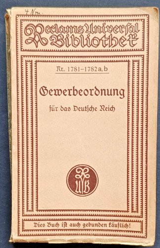Gewerbeordnung für das