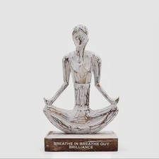 Yoga Figur Holz Dekoration Om