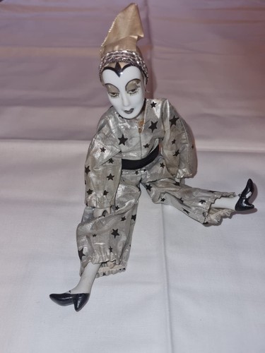 Harlekin puppe porzellankopf - harlekin,