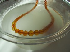 ANTIKE FACETIERT BERNSTEINKETTE COLLIER HALSKETTE AMBER NECKLAGE GETESTET- K8