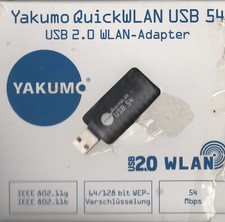 WLAN-Adapter 64/128 bit, 54 MBit/s WEP-Verschlüsselung PC Windows USB 2.0 Yakumo
