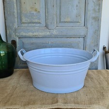 B5314 Schöne, ovale Emaille Wanne mit Griffen | Email | Waschwanne alt