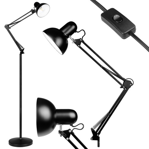 Stehlampe e27 schwarz 185cm - stehlampe,