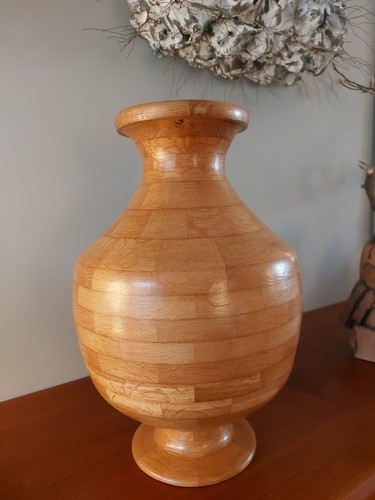Große segmentierte holzvase - segmentierte,