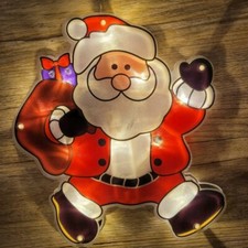 Fensterbild Weihnachtsmann LED - Fensterdeko mit Timer - Fenster Silhouette