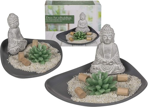 Grau sitzender buddha ornament - grau,