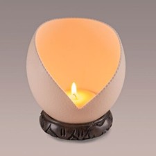 Straußenei Teelicht "Orient" Dekolicht Windlicht Set Kerzenhalter inkl. Holzring