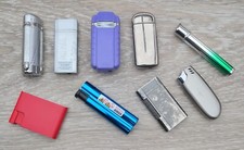 9x Metall-Feuerzeug, Gasfeuerzeug, Reibrad, Elektro, 5x mit Jet-Flamme, Lighter