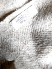 Luxus Decke 100% Kaschmir 155 cm x 310 cm handmade in Nepal weiss hellbeige toll