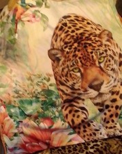 bettwäsche jerymood,2tlg,155x220,leopard und blumen in lachs-apriko,leo