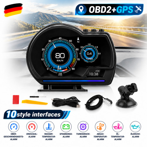 Digital obd2 gps hud - obd2+gps,