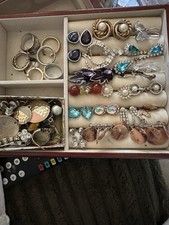 Damen Ohrringe Konvolut, 14 Paar, Stecker, Ohrclips ,Hängeohrringe