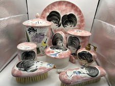 Vintage Ceramica di Milano Schminktisch Artikel x 9 Spiegel Duft Zerstäuber Bürste